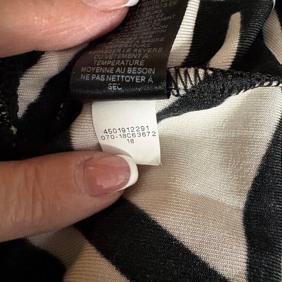 Chicos Travelers Slinky Stretch Pants Womens Sz 2 Large Zebra Print Black White - Picture 6 of 8